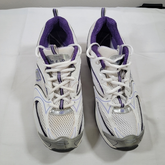Skechers Shape Ups White Purple Toning Sneakers Women's Size 10 - Picture 7 of 10